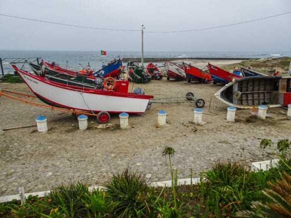 Jachthafen Portinho de Castelo de Neiva am Praia da Pedra Alta am Jakobsweg Portugal