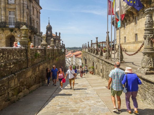 Straße in Santiago de Compostela am Jakobsweg Portugal