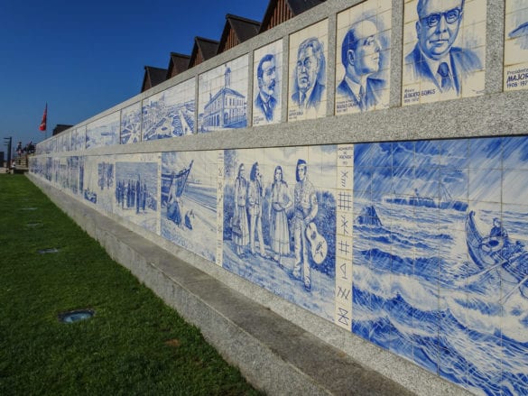 Denkmal Painéis de Azulejos am Praia do Leixão in Póvoa de Varzim am Jakobsweg Portugal