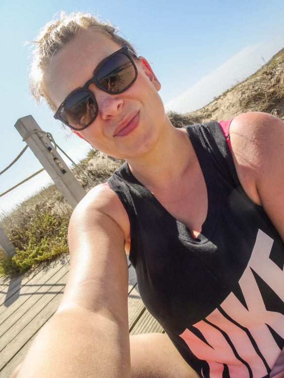 Selfie fancyfrency Praia da Codixeira am Jakobsweg Portugal